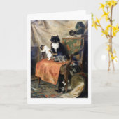 Catファミリー、Henriemitte Ronner-Knip カード (黄色い花)