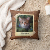 Catフォトフレーム素朴パーソナライズされた装飾用クッション クッション (ブランケット)