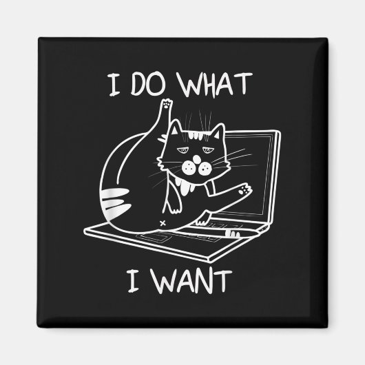 CatミームハッカーのセキュリティおもしろいG マグネット (正面)