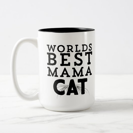 Cat世界の最も最高のなママ ツートーンマグカップ (左)