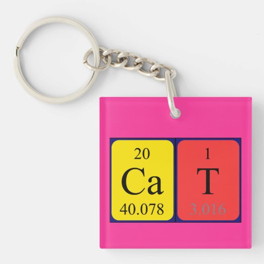 Cat定期テーブル名キーリング キーホルダー (正面)