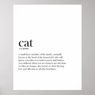 Cat定義モダンタイポグラフィ ポスター