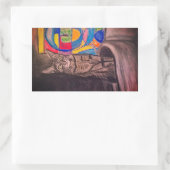 Cat抽象化 長方形シール (バッグ)