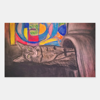 Cat抽象化 長方形シール