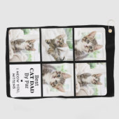 CAT最高のパパBy Parパーソナライズされた - 5 Photo Collage ゴルフタオル (横)