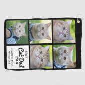 CAT最高のパパEver - パーソナライズされた 5 Photo ゴルフタオル (横)