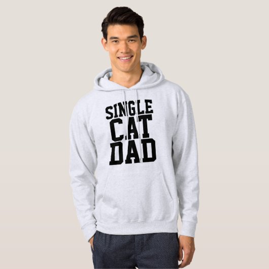 CAT独身のパパTシャツとフード付 パーカ (正面フル)