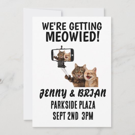 CAT結婚のカスタム招待状 招待状 (正面)