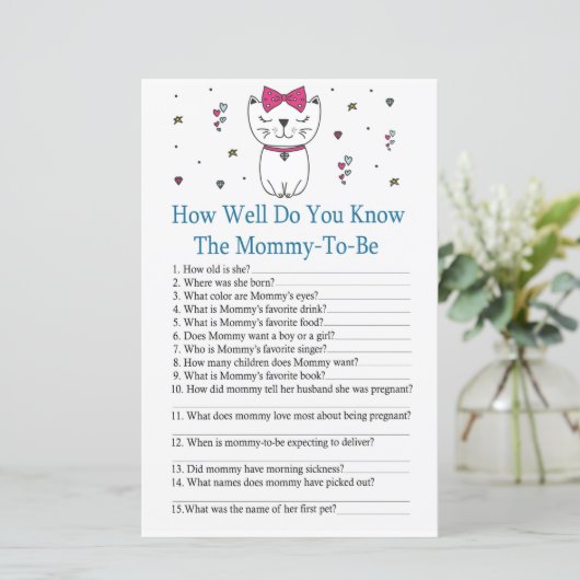 Cat赤ちゃんシャワーゲームをどれだけ知っているか (スタンド正面)