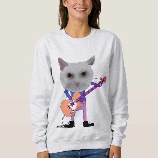 CAT遊のエレキギターTシャツ スウェットシャツ (正面)
