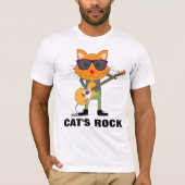 CAT'遊s GUITAR CATS ROCK Tシャツティー Tシャツ (正面)