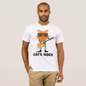 CAT'遊s GUITAR CATS ROCK Tシャツティー Tシャツ (正面フル)