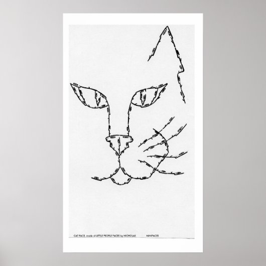 CAT顔、小さな人々から成る顔 ポスター (正面)