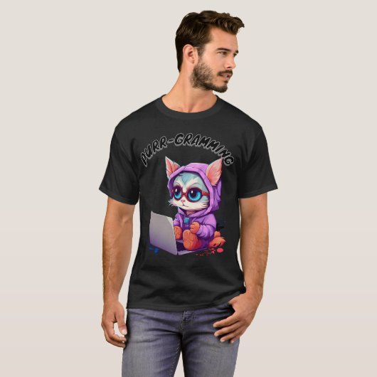 Cat おもしろい Pun Tech Savvy Kitten Programming Pun Ki Tシャツ (正面フル)
