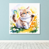 Cat キャンバスプリント (インサイチュ (ウッドフロア))