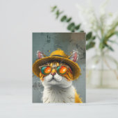 Cat クール – デジスタイリッシュタル絵を描ズ ポストカード (スタンド正面)