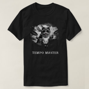 *~* Cat クール AP91 DRUMMERパーカッショニストレトロ Tシャツ