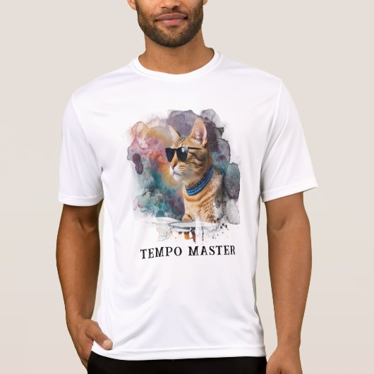 *~* CAT クール DRUM Playerお尻AP91パーカッショニスト Tシャツ (正面)