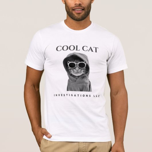 Cat クール Investigations LLCロゴT型 Tシャツ (正面)