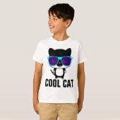 CAT クール Kidsおもしろい Boys T-shirts Tシャツ (正面フル)