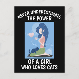 CAT - ネコを愛する女の子を決して過小評価してはならない ポストカード
