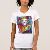 CAT/ベニス風の仮面舞踏会のマスクを持つピエロ Tシャツ (正面)