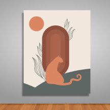 Cat - ミニマル Canvas Print - Wall art