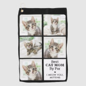 CAT 最高の MOM By Parパーソナライズされた - 5 Photo Collage ゴルフタオル (正面)