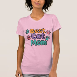 Cat 最高の Mom Tシャツ – Pawプリカラフルントデザイン