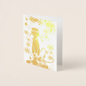 Cat 空白の Inside Foil Noteカード 箔カード (正面)