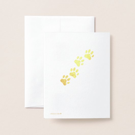 Cat 空白の Inside Foil Noteカード 箔カード (裏面封筒付き)