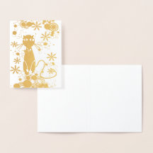Cat 空白の Inside Foil Noteカード