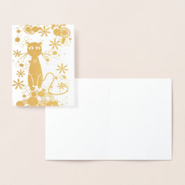 Cat 空白の Inside Foil Noteカード 箔カード