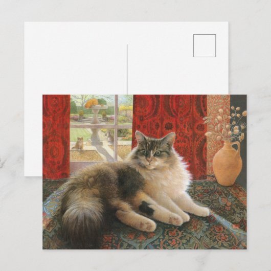 CAT 絵画の ポストカード (正面/裏面)