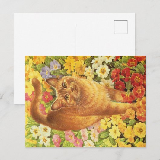 CAT 絵画の ポストカード (正面/裏面)