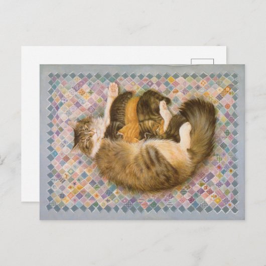 CAT 絵画の ポストカード (正面/裏面)