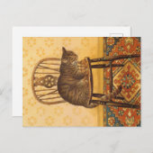 CAT 絵画の ポストカード (正面/裏面)