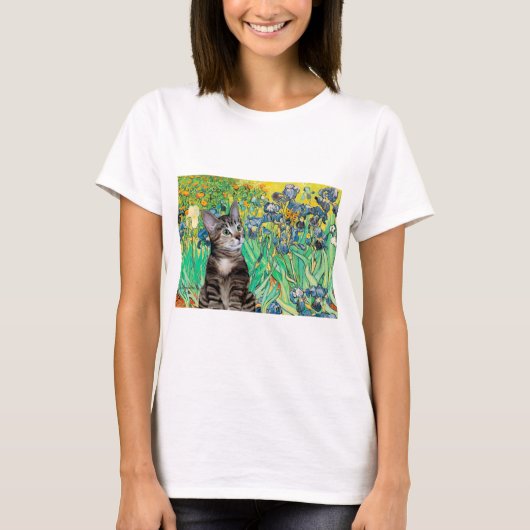 Cat (虎猫2) - Irises Tシャツ (正面)