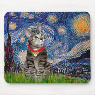 CAT (虎猫2) - Starry Night マウスパッド