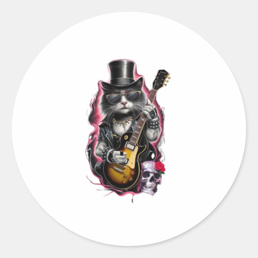 Cat 遊's Guitar Rock & 80s転が 90sロックバンドC ラウンドシール (正面)