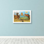 Cat 遊Table Tennis、Louis Wain キャンバスプリント (インサイチュ (ウッドフロア))