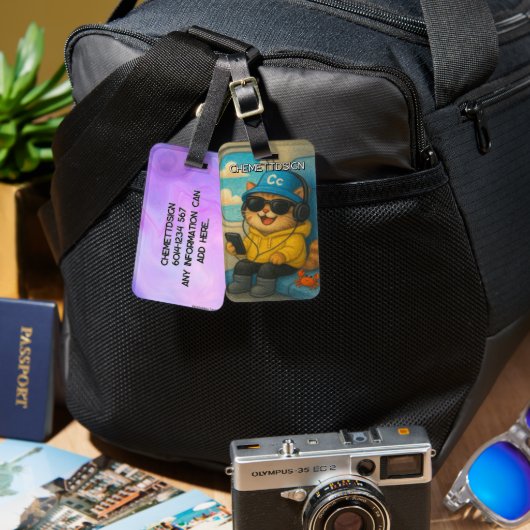 Cat 02 Kids ラゲッジタグ (正面&裏面)