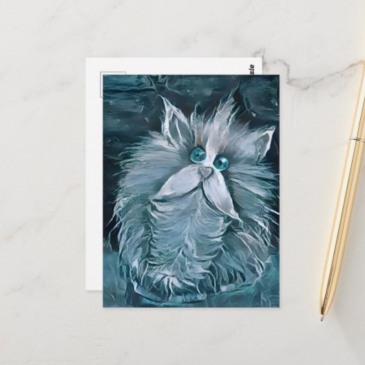 Cat 1 - Staring at you  ポストカード (正面/裏面インサイチュ)