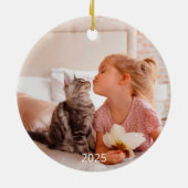 Cat 2サイド2フォトリース名年セラミックオルナム セラミックオーナメント (裏面)
