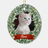 Cat 2サイド2フォトリース名Year セラミックオーナメント (左)