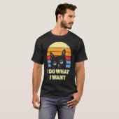 Cat 2022 Retro Cat I Do What I Want Cat 15 Tシャツ (正面フル)