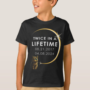 Cat 2024の太陽の皆既日食 tシャツ
