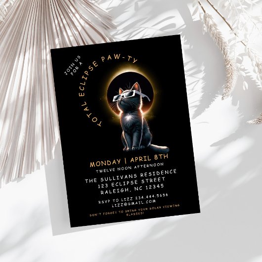 Cat 2024トータル太陽のEclipse表示パーティー 招待状