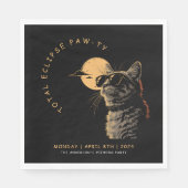 Cat 2024トータル太陽のEclipse表示パーティーInvi スタンダードランチョンナプキン (正面)