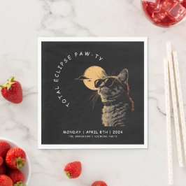 Cat 2024トータル太陽のEclipse表示パーティーInvi スタンダードランチョンナプキン